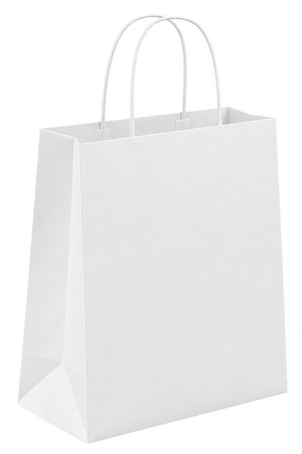 White Kraft Paper Shopping Bag — Custom GSM & Size