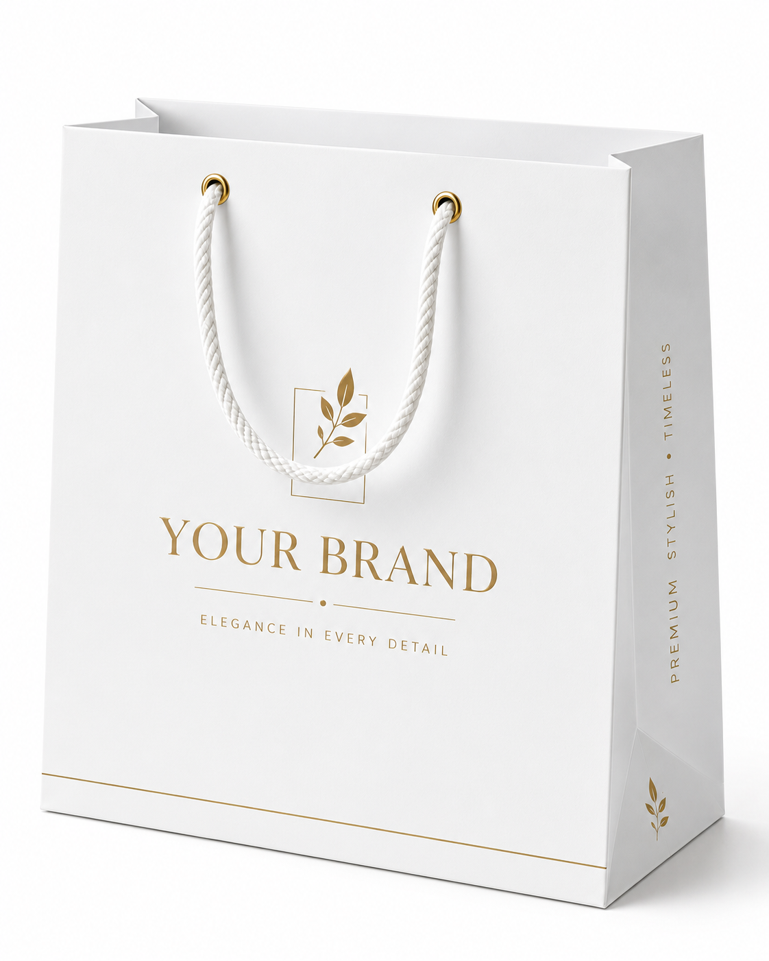 White Paper Rope Handle Boutique Bag